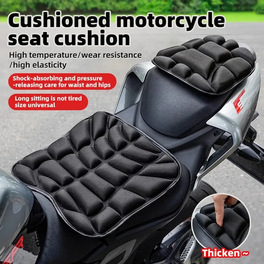 Motorcycle Seat Pad 3D Comfort Gel Cushion Seat Breathable Universal Shock Absorbing Seat Cover for Advanced Mountain