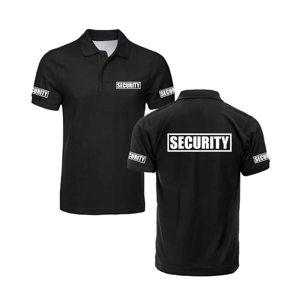Summer Classic Security Polo Shirt Man Guard Bodyguard Uniform Work Clothes Light & Soft Casual Unisex Men's Golf Polos Shirts