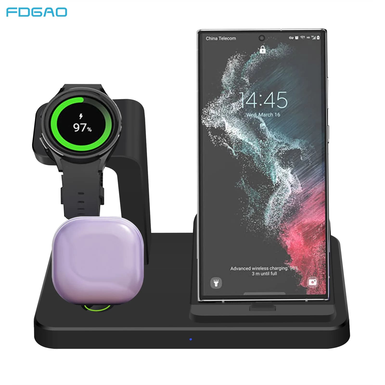 Charging Station for Samsung S23 Ultra S22 S21 Note20 10 Z Flip Fold 3 in 1 Fast Wireless Charger For Galaxy Watch 5 Pro 4 Buds