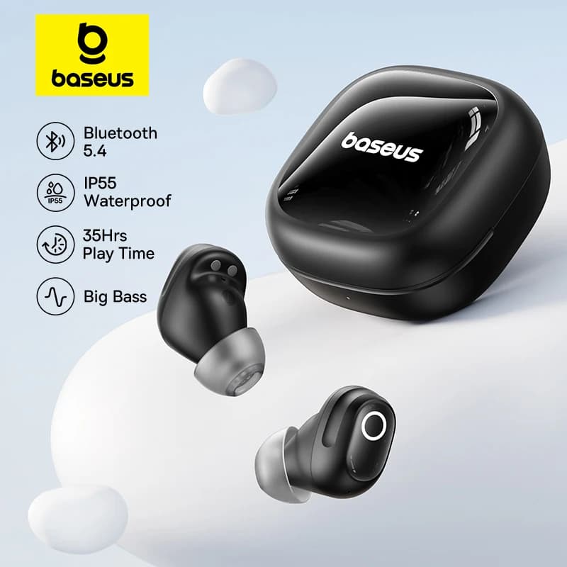 Baseus Bass BD1 Wireless Earphones Bluetooth 5.4 Mini Sports Earbuds,  IP55 Waterproof 0.06s Low-Latency Wireless Headphones