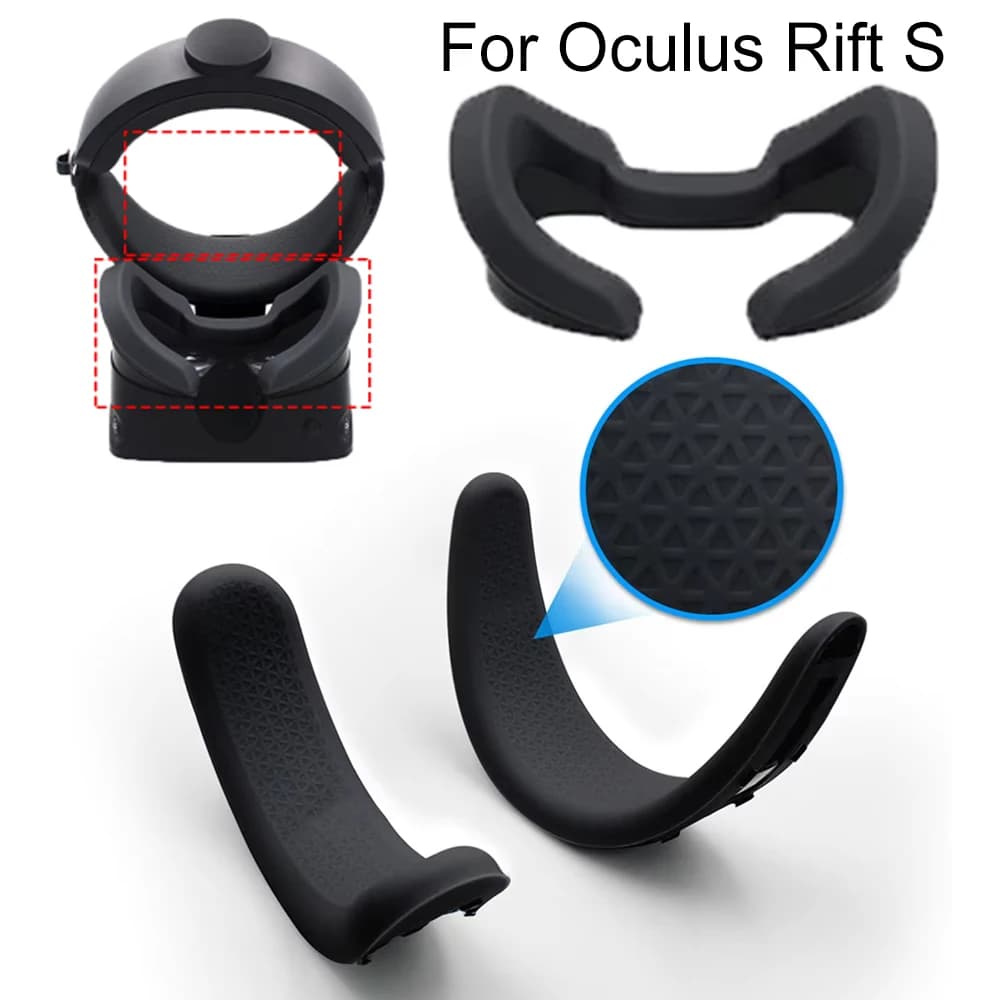 Black Silicone Front Rear Foam Eye Mask Cover for Oculus Rift S VR Glasses Headset Mask Protective Case VR Accessories