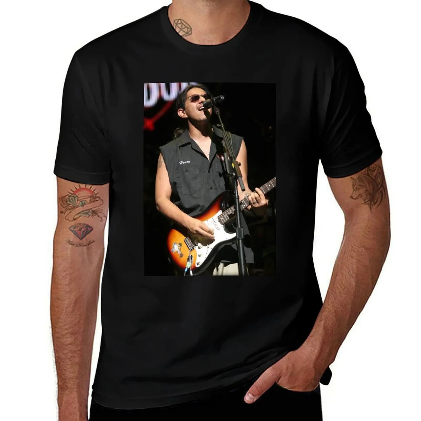Henry Garza - The Los Lonely Boys - Photograph T-Shirt heavyweights hippie clothes anime figures fruit of the loom mens t shirts