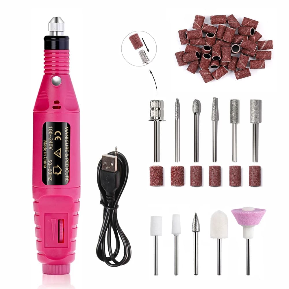 LULAA 20000RPM USB Electric Nail Drill Machine Set Gel Polish Nail Set  Nail Polish Set Variable Speed Electric Nail File Tool