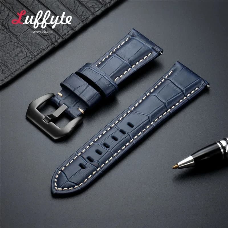 Bamboo Knot Leather Watch Strap 16mm 18mm 20mm  22mm 24mm Universal Bracelet High Quality Wrist Belt Bracelet + Tool