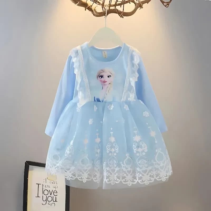 Kid Girls' Anime Cartoon Halloween Party Cosplay Frozen Queen Elsa Princess Dresses Carnival Party Costumes Girl Birthday Gifts