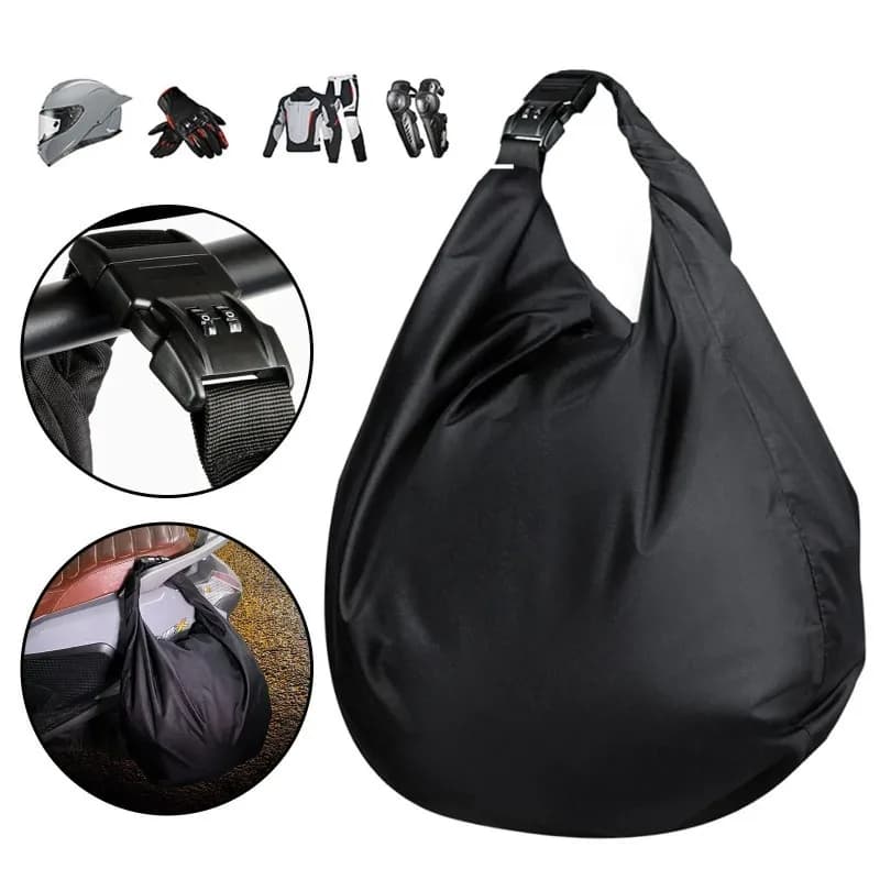 1pc Motorbike Helmet Bag Combination Lock Anti-Theft Luggage Storage Bag Rider Portable Travel Motorcycle Equipments Bag