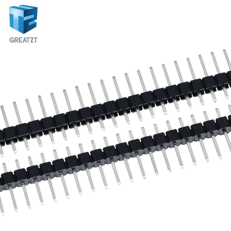 10pcs 40 Pin 1x40 Single Row Male 2.54 Breakable Pin Header Connector Strip for Arduino Black