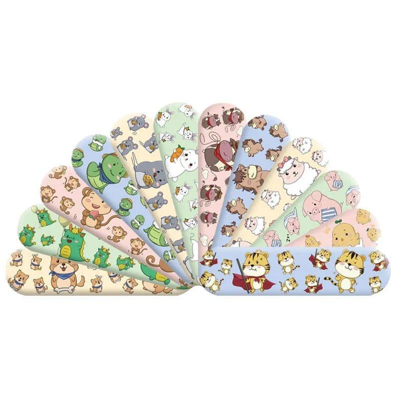 120 pcs/lot kawaii cartoon animal pattern waterproof band aid hemostasis adhesive baby bandages wound plaster patches for kids