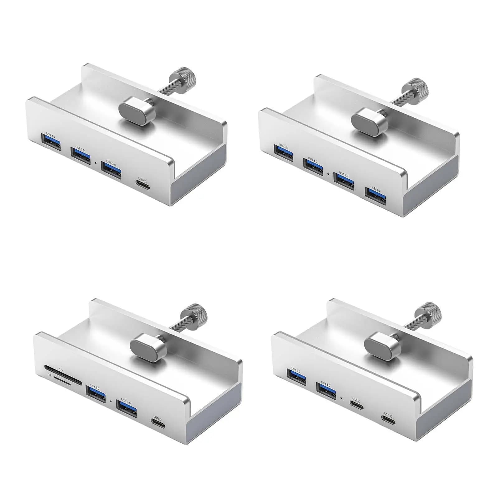 4 Ports Aluminum External Dock USB3.0 Extender for Cellphone Laptop Phone