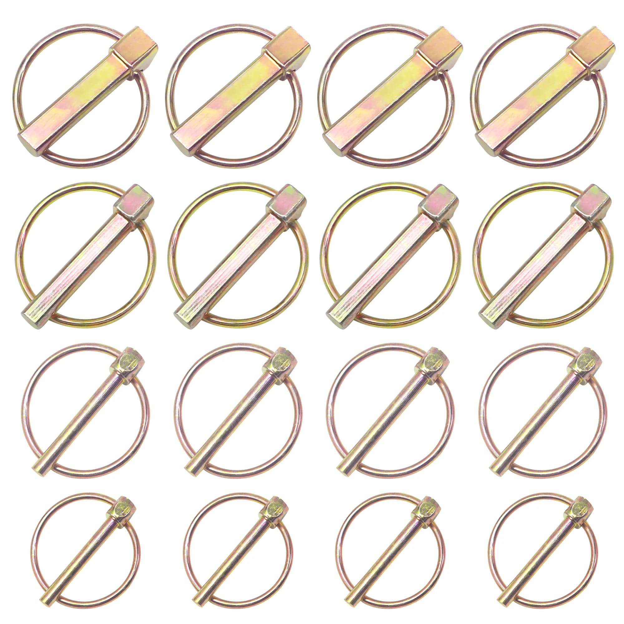 8PCS O-shape Lynch Pin Heavy Duty Steel Coupler Latch Ring Clip 1/4" 3/16" 5/16" 7/16" O Ring Round Arch Towing Hitch Hook Boat