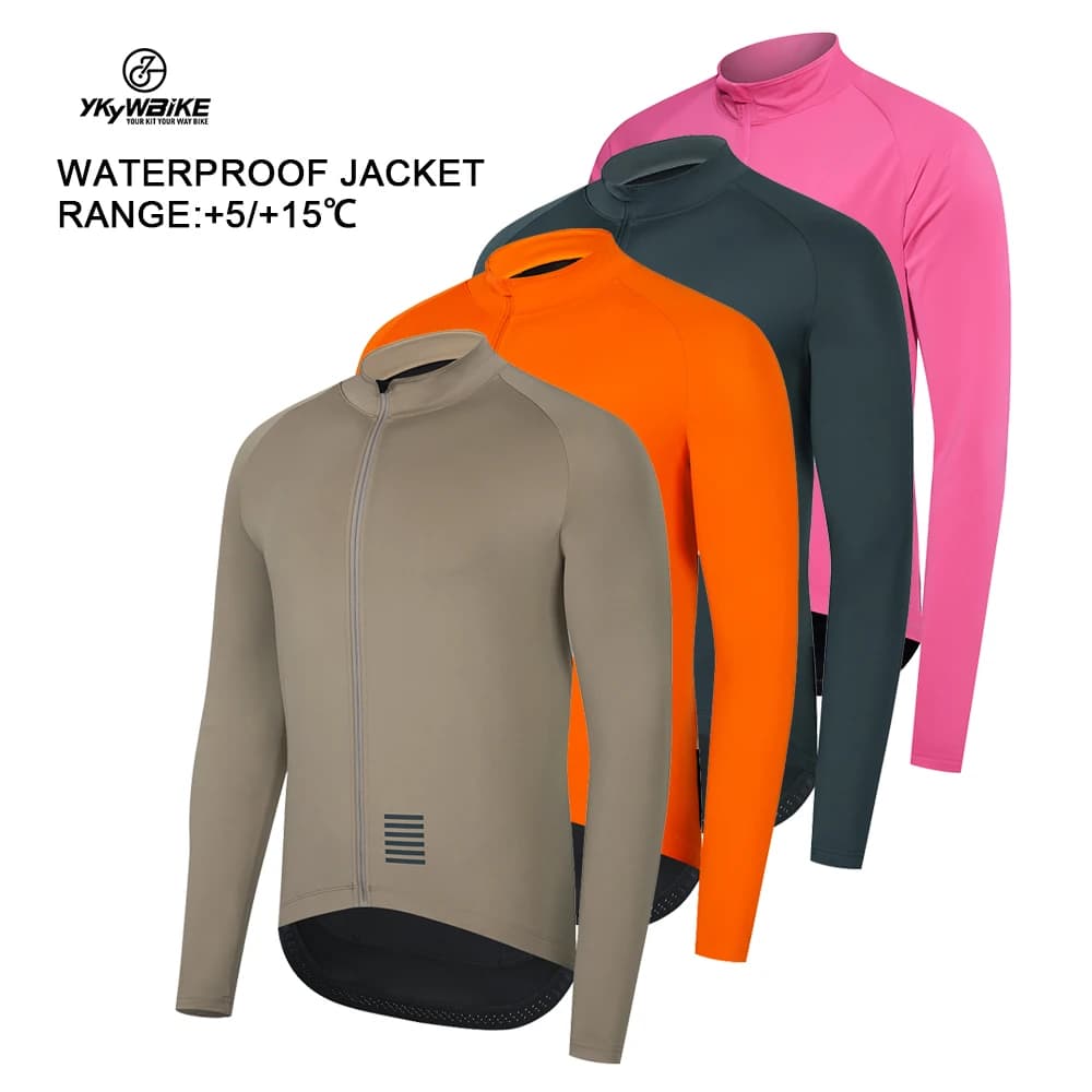 Ykywbike Long Sleeve Pro Cycling Jacket Men Tights Rainproof Mtb Bike Wind Coat Road Bicycle Cycling Clothing Sports Clothes