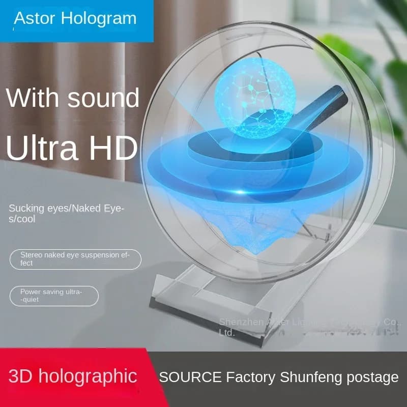 3d holographic projector suspension 11cm advertising machine fan protection air high definition suspension imaging screen