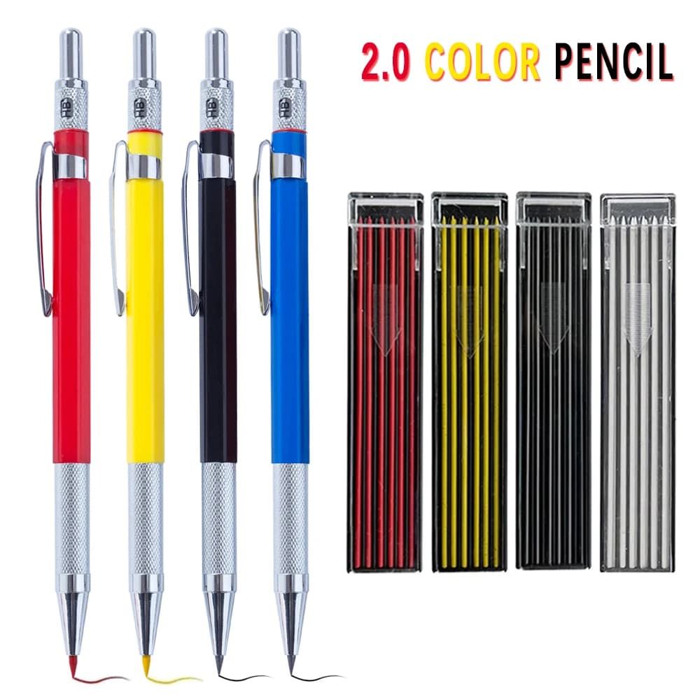 2.0MM Metal Mechanical Pencil Art Drawing HB Automatic Pencil Low Center of Gravity Writing student Office School Supplies