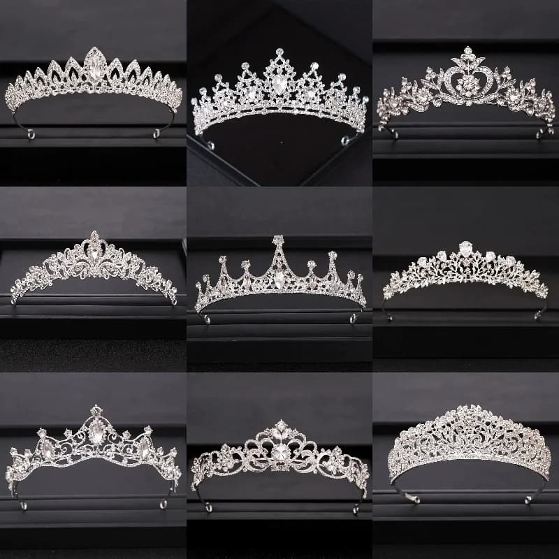 Wedding Crown Hair Jewelry Bridal Hair Accessories Women Baroque Crown Rhinestones Crystal Tiaras Bride Queen Party Crowns Gift