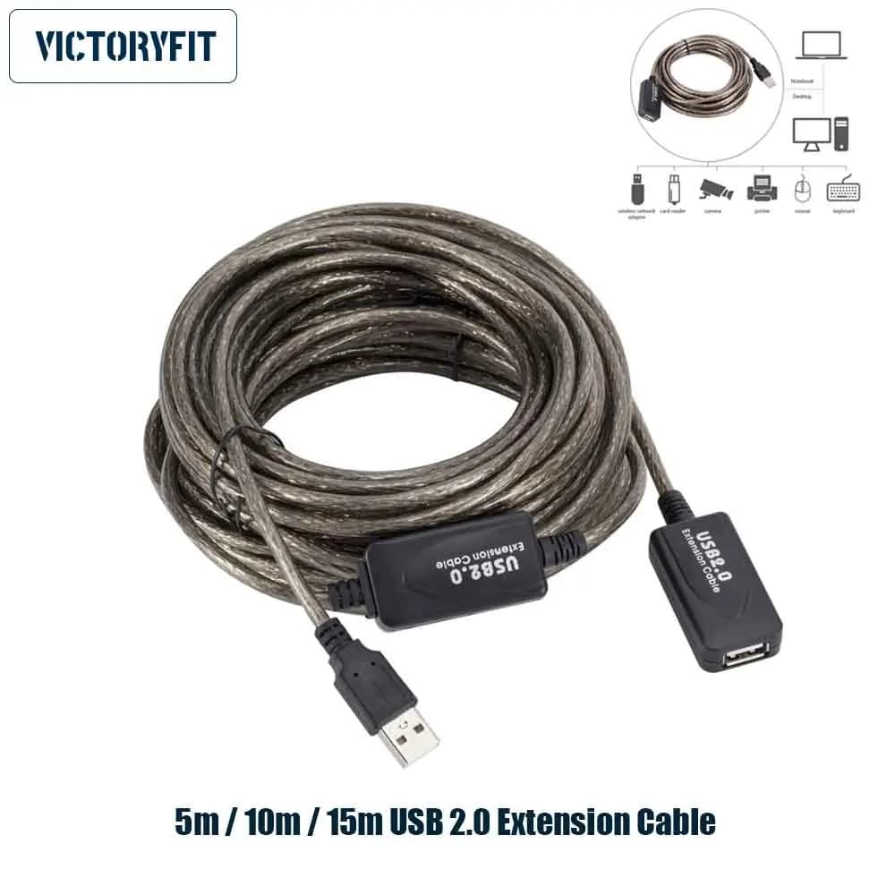 5m / 10m / 15m USB 2.0 Extension Cable for PC Desktop Laptop Wireless Network Card Extension Cable With USB Ports Male to Female