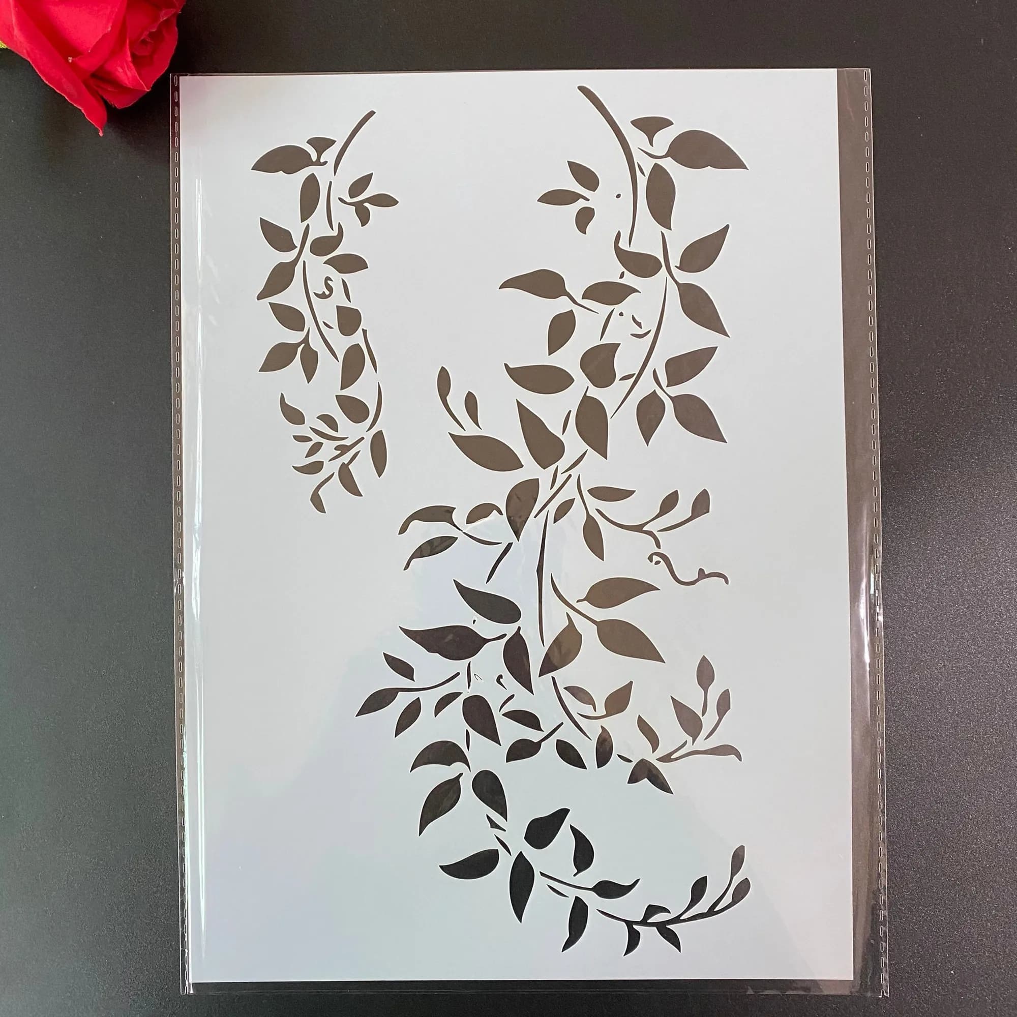 DIY Stencils Wall Painting Scrapbook Coloring Embossing Album Decorative Paper Card Template A4 29 * 21cm Tree vine Leaves