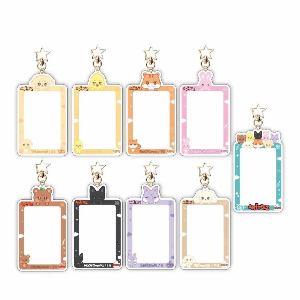 Fashion Women Men Keychain Acrylic Gifts Photo Frame Key Ring Holder Cute Cartoon Kawaii Photocard Case