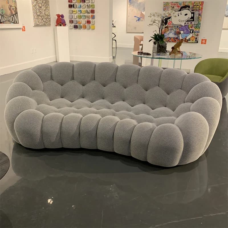 Bubble honeycomb styling cotton fabric latex sofa hotel lobby curved designer chair