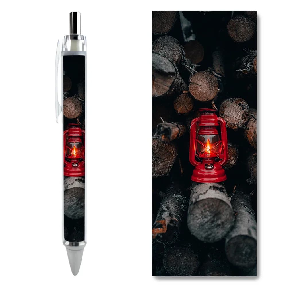 2/4PCS Red Kerosene Lamp Wood Warm Gel Pens Niche Style Simplicity School Supplies Creative Stationery Items Limited Edition