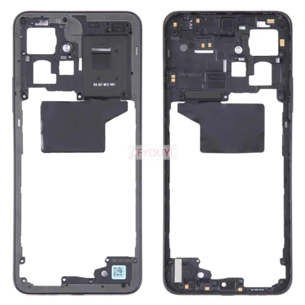 Middle Frame Housing For Xiaomi Redmi Note 12 4G middle Frame Faceplate Back Housing Replacement