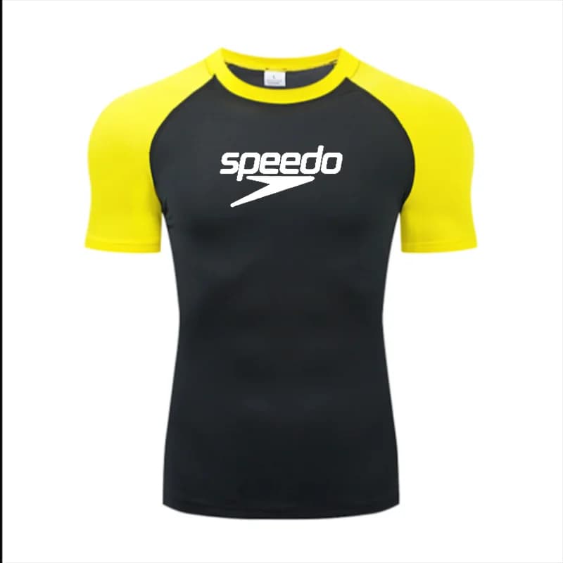 Men Rash Guard Surfing Diving Tee Swimwear Tight short Sleeve T Shirt Swim Floatsuit Top UV Swimming RashGuard Prevent Jellyfish