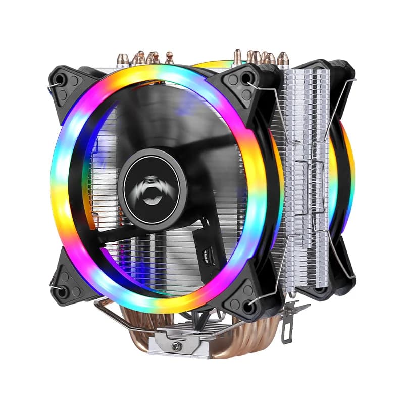 Air-Cooled Computer Radiator CPU Cooling 120mm Fan 6 Heat Pipe Suitable For Installing LGA775 115x 1200 1700 1356 1366 i5 i7 AMD