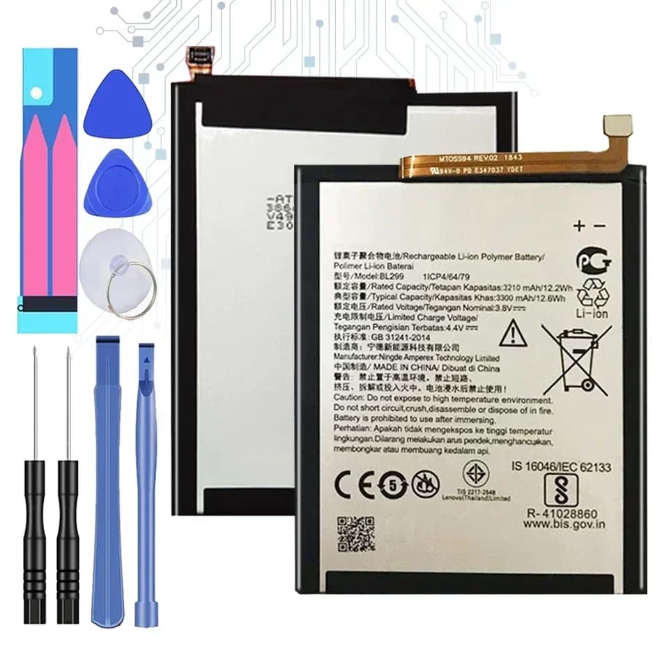 KiKiss Battery BL299 3300mAh For Lenovo Z5s L78071 6.3 inch Bateria