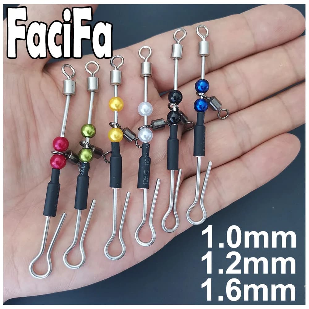 6 Pcs Bearing Swivel Fishing Connector Fast Hook Urfe Para Temporales Enganches Rapidos Para la Pesca Kolay Atma Aparati