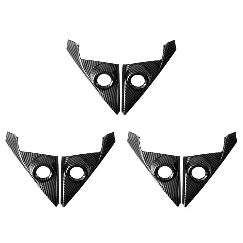 3X ABS Carbon Fiber Interior Front Door Speaker Window A Pillar Cover Trim For Honda Civic 2016-2019 Sedan 10Th Gen 2-Pc