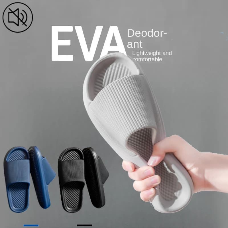 Unisex EVA Thick Sole Flip-Flops-Anti-Slip Bathroom Slippers with Comfortable Wear-Resistant Design for Home Shower & Indoor Use