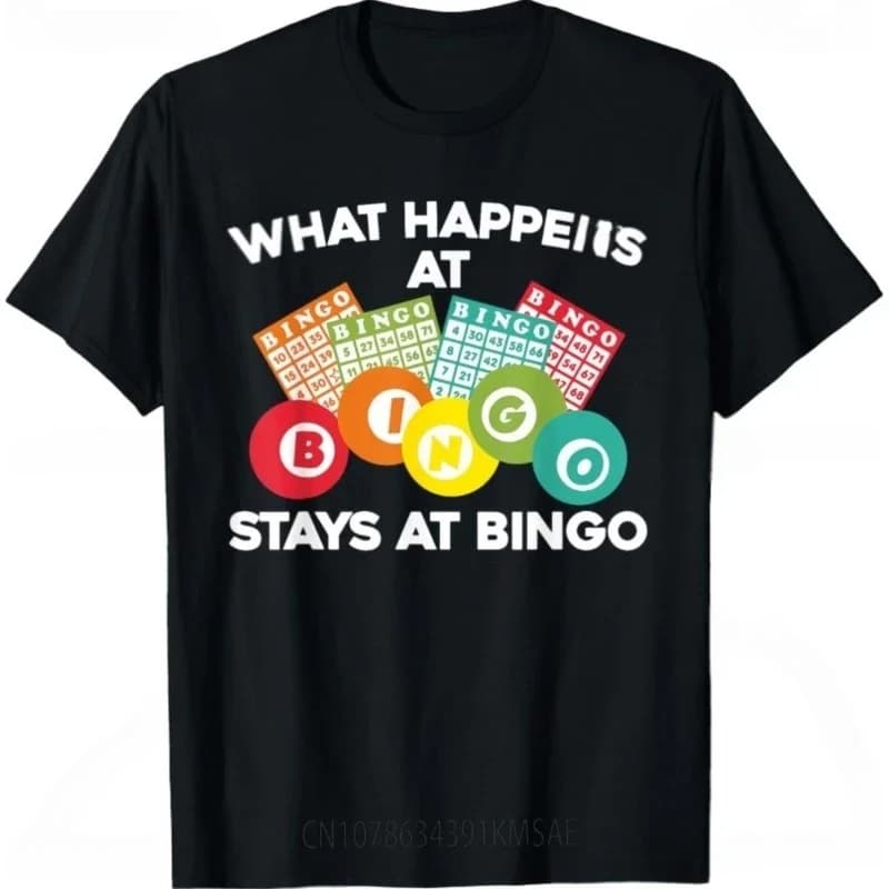 Cute Bingo Design Printed T Shirt for Men Women Bingo Player Gambling Game Cotton T-Shirt Funny Short-sleev Tops Streetwear Tee
