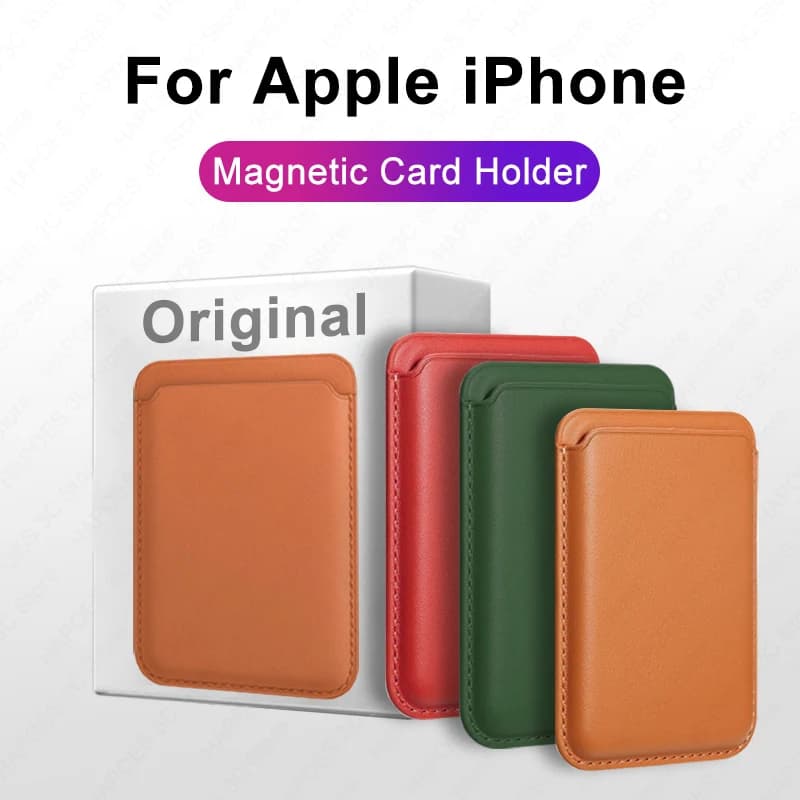 For Apple Magsafe Magnetic Card Holder Case For iPhone 14 13 12 11 Pro Max Mini X XS XR 8 Plus Phone Leather Wallet Bag Cover