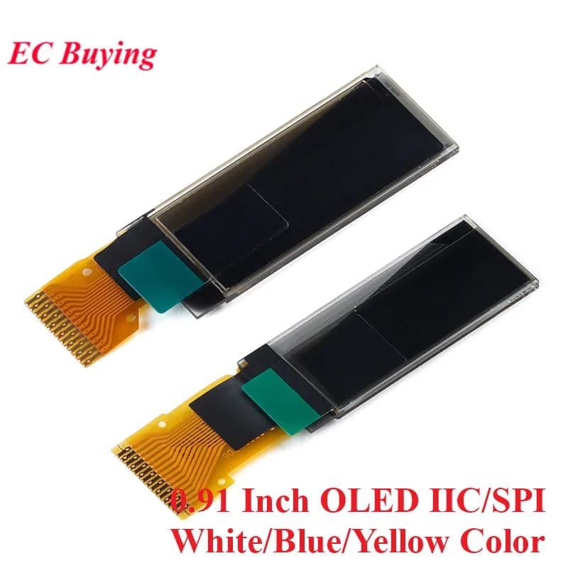 0.91 Inch OLED Module 0.91" Screen White/Blue/Yellow 128X32 128*32 LCD LED Display Module IIC SPI Interface SSD1306 for Arduino