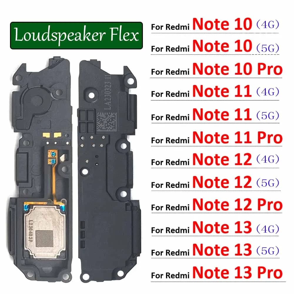 New Loudspeaker For Xiaomi Redmi Note 10 10s 11 11s 12 12s 13 Pro 4G 5G Loud Speaker Buzzer Ringer Replacement Part
