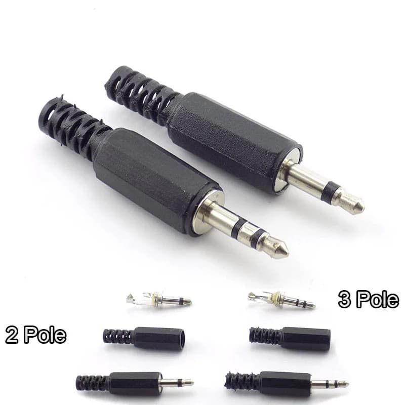 5/10pcs 3.5mm 2/3 Pole mono Audio Connectors Jack Plug Headphone Male Adapter 3.5mm jack plug 3.5 Male Plug Wire Terminals H10