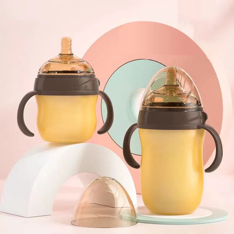 1PC 0-36 Months Baby Silicone Bottle Imitated Breastmilk Design Nano Bottle Water Bottle Perfect Gift for Newborns Drop-proof