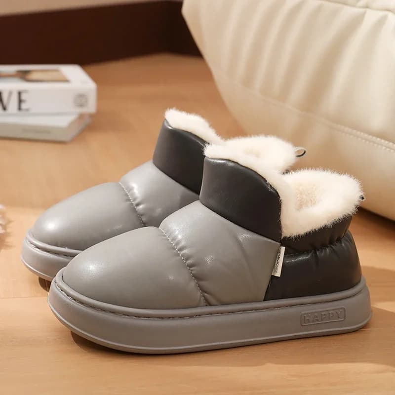 Women Waterproof Winter Snow Boots Men Home Indoor Cozy House Shoes Unisex Couple Anti-slip Soft Cotton Footwear