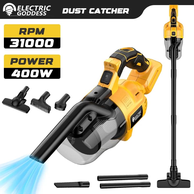 400W Vacuum Cordless Vacuum Cleaner 16000PA Strong Suction Home Vacuum Cleaner Multiple Accessories For Dewalt 20V Battery Pin