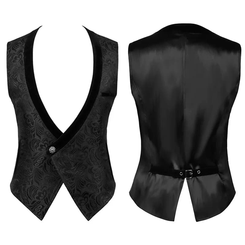 NEW Men's Elegant Vintage Tank Top Vintage Steampunk Jacquard Waistcoat Gothic Victorian Gentleman Vest