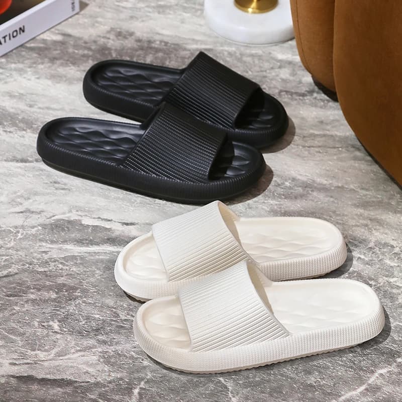 4cm Summer Non-slip Soft Cloud Slippers Women Comfy Eva Thick Platform Slides Woman Couple Bathroom Home Flip Flops