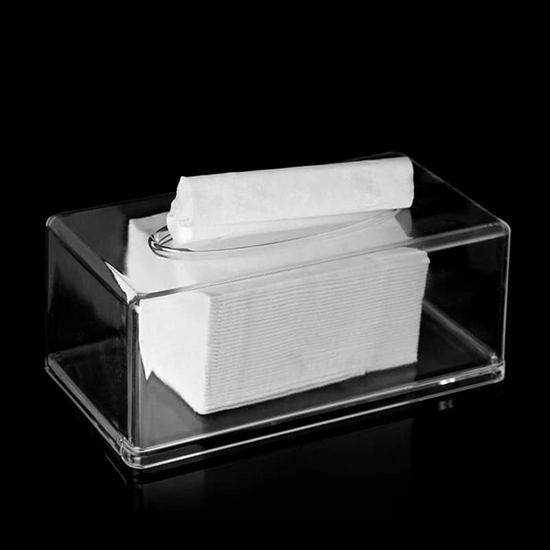 New Clear Acrylic Tissue Box Holder Tissue Dispenser Napkin Holder Car Home Office Desktop Tissue Storage Box Organizer