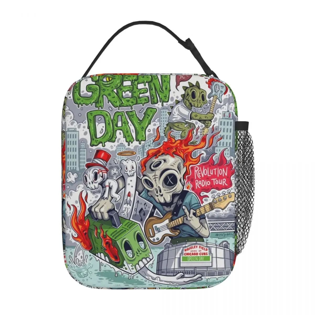Green Day Rock Band Tour 2024 Accessories Insulated Lunch Tote Bag For Travel Food Box Leakproof Thermal Cooler Bento Box