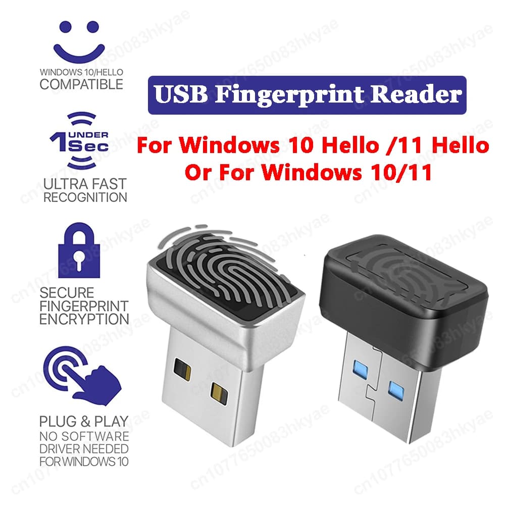 USB Fingerprint Key Reader For Windows 10/11 Hello Security Key Biometric Scanner PC Fingerprint Sensor Module Password Free