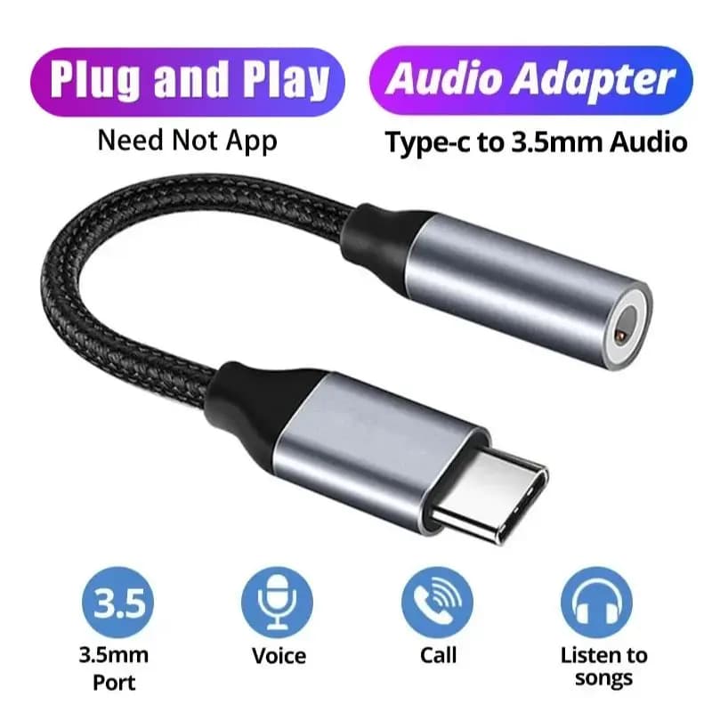 USB C Type C To 3.5mm Aux Adapter Type c 3 5 Jack Audio Cable Earphone Cable Converter for iPhone 15 Pro Samsung Galaxy S24 S23