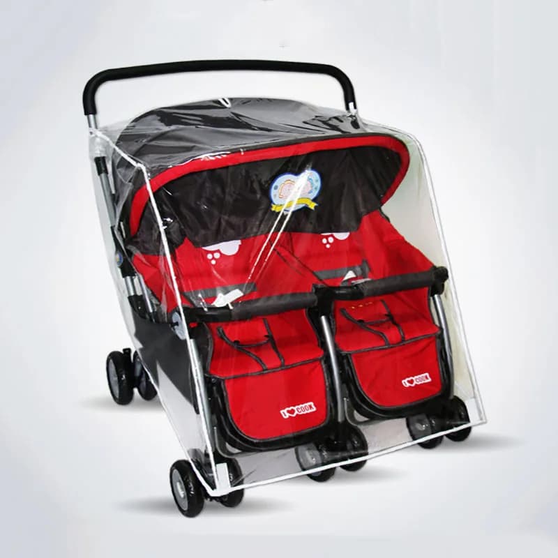 Infant Stroller Raincoat for Twins Baby Pushchairs Rain Cover Clear Stroller Raincoat Wind Dust Shield