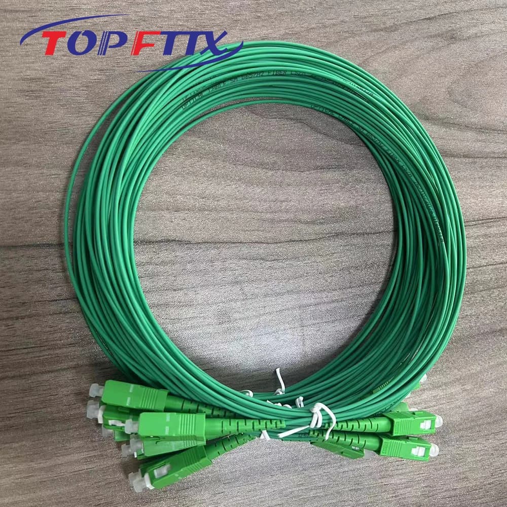 France Telecom SC/APC SM G657A2 SX 1.6mm Fiber Optic Patch Cord Green Garter 3.5Meter Length IL≤0.3dB Jarretière