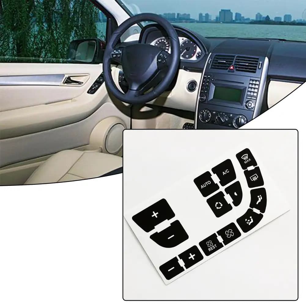 Car Vinyl Center Control Button Repair Sticker Air Conditioning Climate Control Panel Trim For Citroen C4 Grand Picasso D4A4