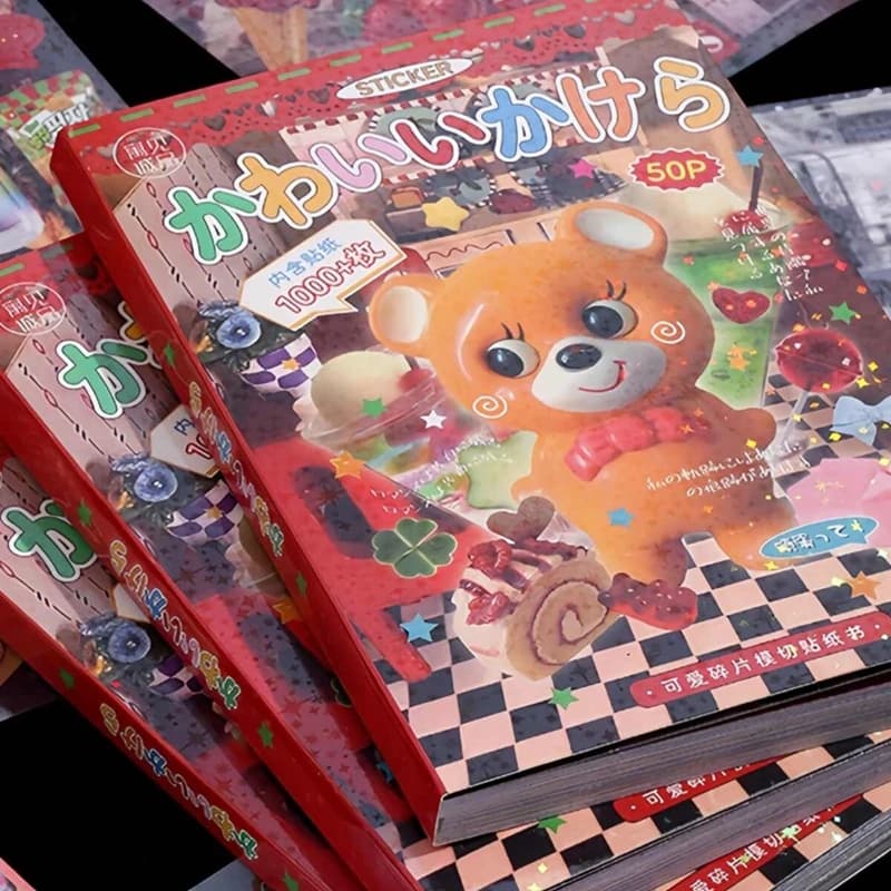 50piece/book Cute Japanese Y2K Cut Film Sticker Girl Journal Phone Case DIY Scrapbook Sticker Kawaii Decoration Sticker Gift