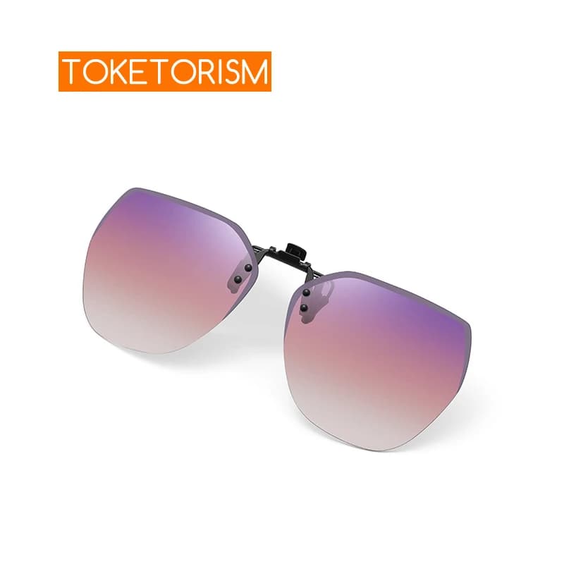 Toketorism Polarized Clip On Sunglasses Flip Up Photochromic For Driving Night Vision Glasses