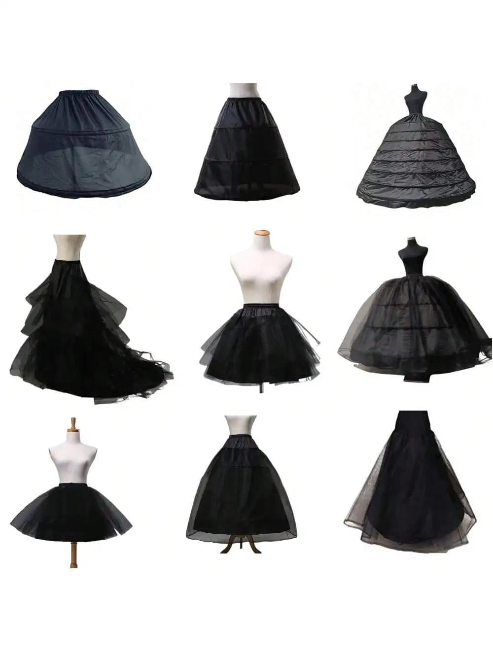Black  Mermaid Wedding Petticoat Crinoline Underskirt Slip